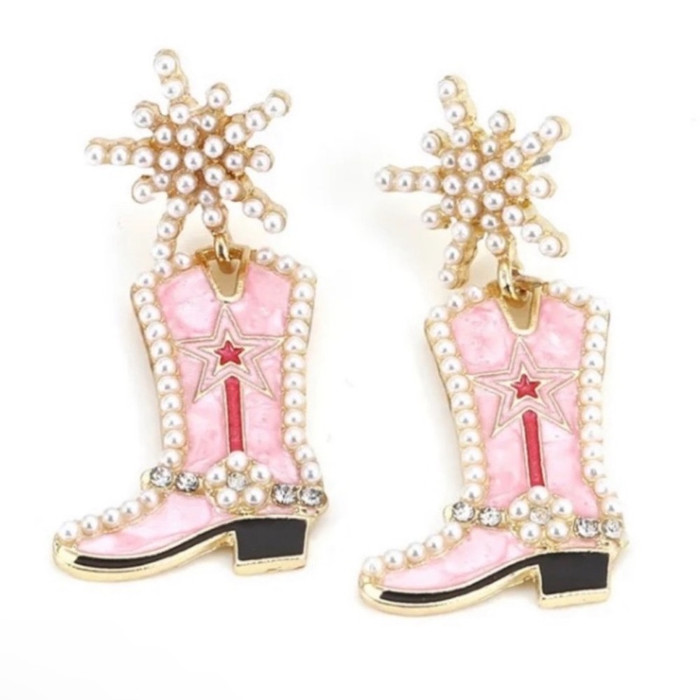 Cowboy boots earrings